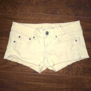 Yellow American Eagle Cutoff Shorts